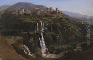 Udsigt mod Tivoli i Italien by Gustaf Wilhelm Palm