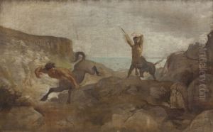 Centaurs Hunting Boars by Ludvig Abelin Schou