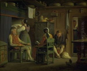 En friers moder taler sin sons sag by Wilhelm Marstrand