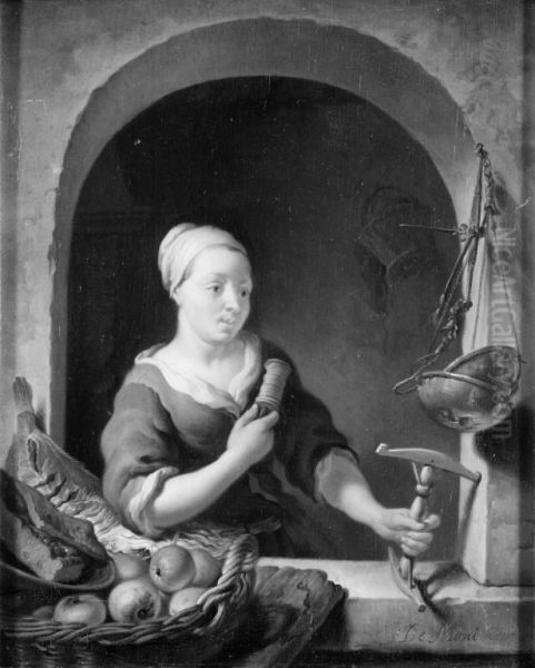 Girl with a Distaff - view 1