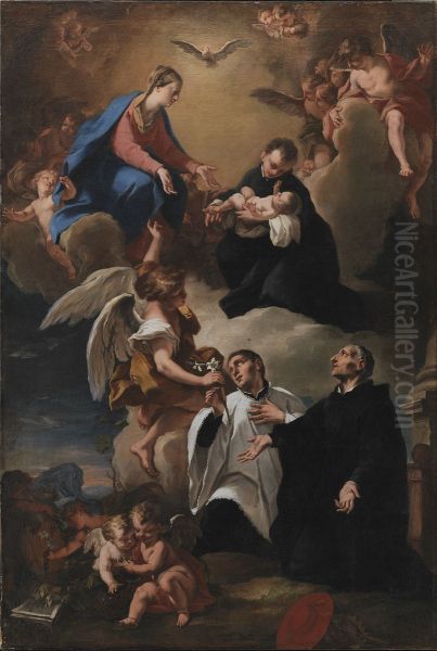 The Holy Ghost, Angels and the Virgin with Saints Mark, Stanislau Kostka (Holding the Child), Aloysius Gonzaga and Francesco Borgia - view 1