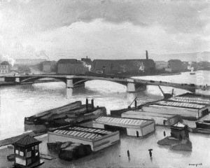 Kaj i Rouen, regnvejr by Albert Marquet