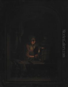 Girl with a Candle by Gerrit Dou