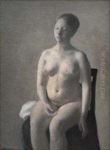 Seated Female Nude by Vilhelm Hammershoi