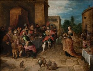 The Banquet of Herod. Salome Presents the Head of John the Baptist by Frans Francken the Younger