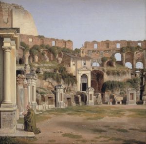 Et parti af det indre af Colosseum by Christoffer Wilhelm Eckersberg