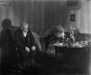 Rahbek ved sin hustrus dodsleje by Carl Christian Frederik Jacob Thomsen