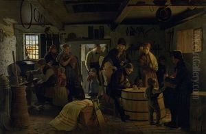 The Bailiff Calls on a Poor Cooper in Salling by Christen Dalsgaard