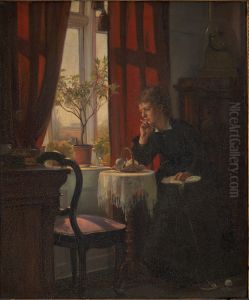 Helga Johansen, kunstnerens soster by Viggo Johansen