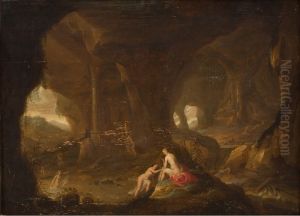 Bathing Nymphs in a Landscape by Cornelius van Poelenburgh