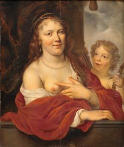 En dame og hendes barn som Venus og Amor