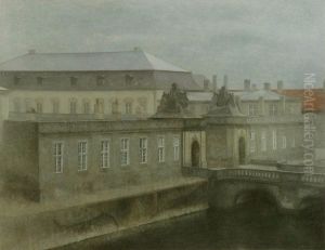 View of Christiansborg Palace. Late Autumn by Vilhelm Hammershoi
