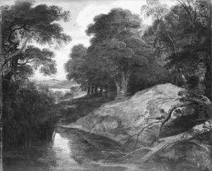 Landscape with Huntsman and Stags by (studio of) Rubens, Peter Paul