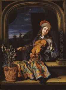A Violin Player by Caspar Netscher