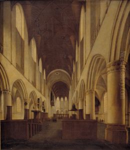 Interior of St Bavo Church in Haarlem. View from the Nave towards the Choir