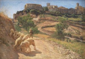 En hyrdedreng med sine far ved Civita d'Antino