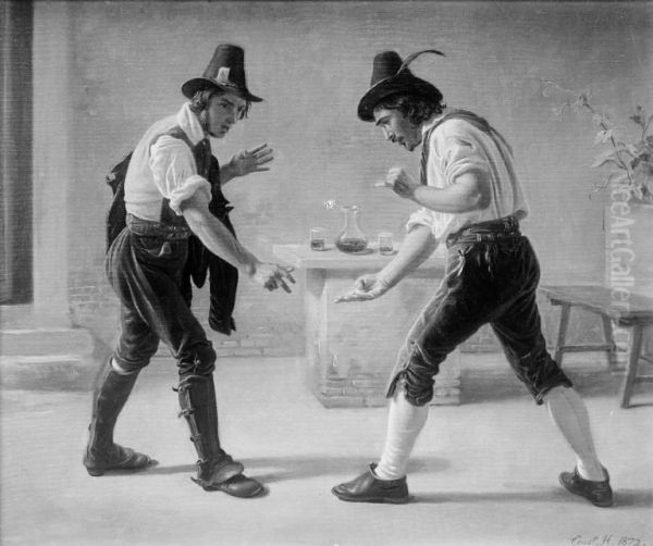 Two Romans Playing Morra outside an Osteria - view 1