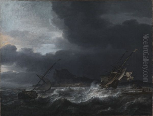 Gale off Rocky Coast - view 1