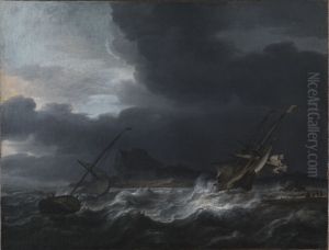 Gale off Rocky Coast by Jan Theunisz Blanckerhoff