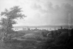 Udsigt over Kronborg, Helsingor og Sundet by Jens Peter Moller