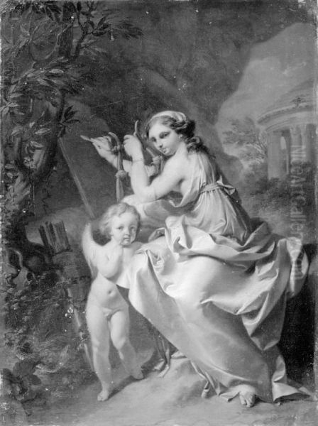 Sappho and Cupid - view 1