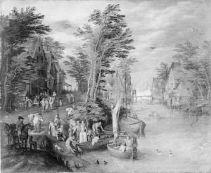 Village at a River by Peeter Gijsels