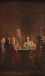 Christian V Presents Danish Law 1683 by Nicolai Abildgaard