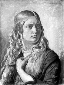 Studie af en ung kvinde (Oline Kobke) by Constantin Hansen