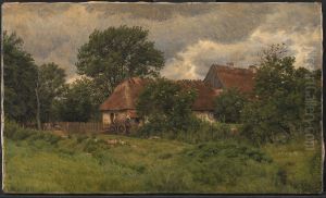 Gamle udbygninger ved en herregard