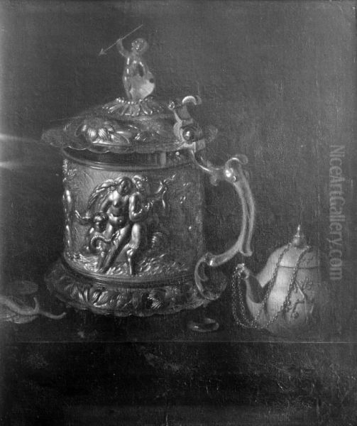 Silver Mug and Clay Pot - view 1