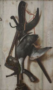 Trompe l'Oeil with Dead Duck and Hunting Implements by Cornelis Norbertus Gijsbrechts