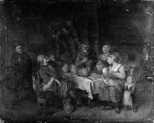 Peasants Merry-Making by Egbert Van Heemskerck