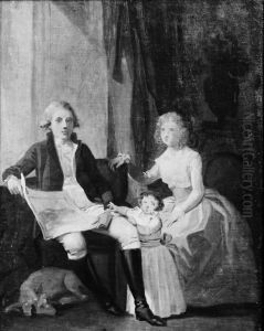 Peder Anker med hustru og datter Peder Anker med hustru og datter