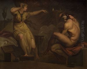 Fotis sees her Lover Lucius Transformed into an Ass. Motif from Apeleius' The Golden Ass by Nicolai Abildgaard