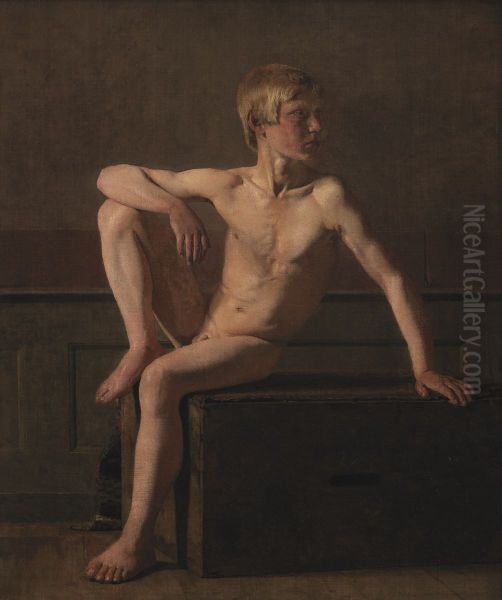 Nude Figure. Sitting Boy - view 1