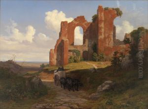 View of the Terme di Caracalla in Rome by Thorald Laessoe
