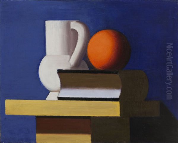 Still Life with White Jar, Orange and Book - view 1