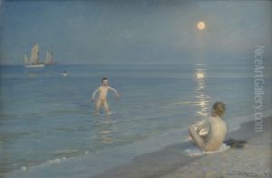Boys Bathing at Skagen. Summer Evening by Peder Severin Kroyer