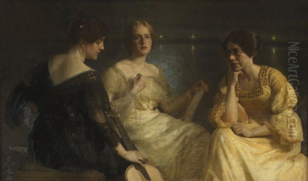Karen Bramsen; kunstnerens hustru Esther, f. Lange; Johanne Munch-Petersen - view 1