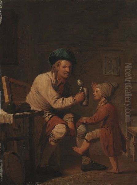 A Peasant Giving his Son Something to Drink - view 1