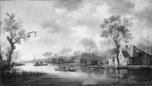 Dutch River Scene by Pieter de Neyn