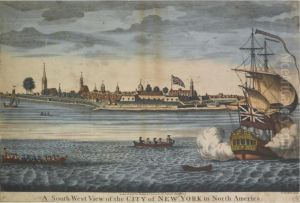 A South-west View Of The City Of New York In North America (deak 84, Shadwell 29) by John Carwitham