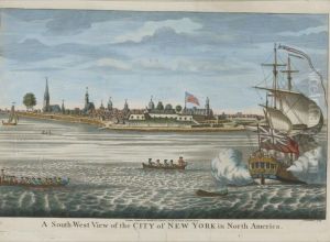 A South-west View Of The City Of New York In North America (deak 84, Shadwell 29) by John Carwitham
