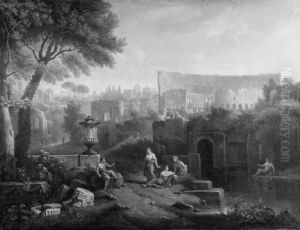 Landscape with the Colosseum and the Arch of Constantine by Jan Frans van Bloemen