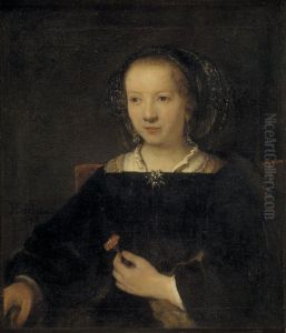 A Young Woman Holding a Carnation