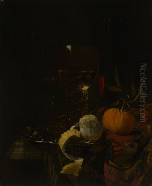 Still life with glasses and fruit - view 1