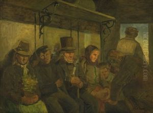 Travellers in a Third Class Compartment by Hans Smidth