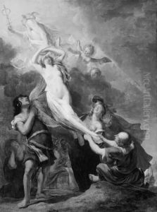 "Il Contento". Mercury abducting the Goddess Contento from the Earth by Nikolaus Knupfer