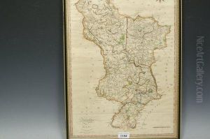 1805 Derbyshire Map,
Hand Coloured, 52cm X 36cm by John Cary