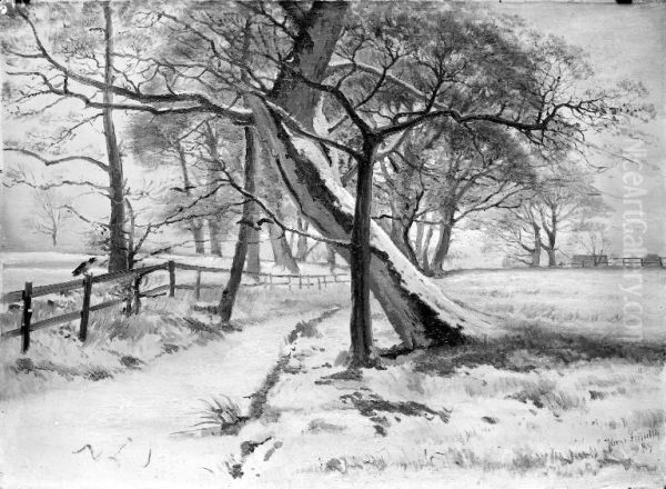 Winter Landscape with a Frozen Stream - view 1
